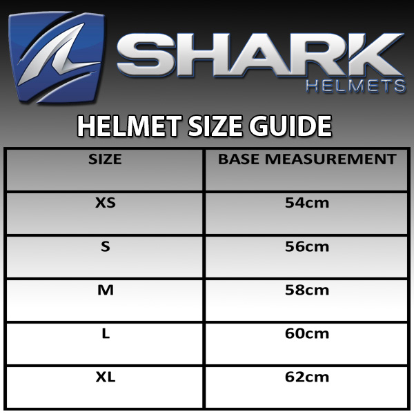 shark race r pro size chart