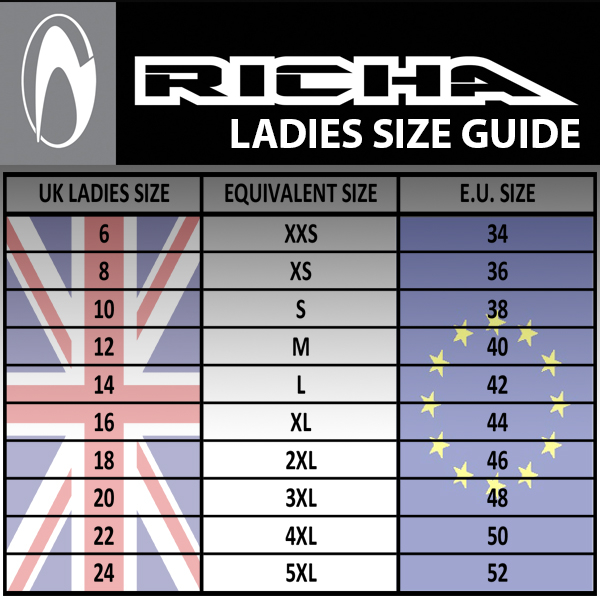 Ladies Jacket Size Chart Uk