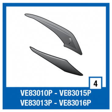 Shark lateral vents x 4 Race R / Pro BLK