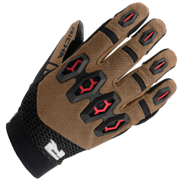 RICHA R-MX GLOVES BROWN/RED